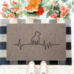  EKG" Amstaff kutyás lábtörlő barna háttérrel (60 x 40 x 0, 2 cm)