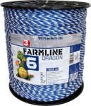FarmLine Dragon 6 villanypásztor vezeték (Hossz: 1000 m | Átmérő: 4 mm | Vezetőszálak: 3 x 0, 2 mm nemesacél + 3 x 0, 25 Cu | Ellenállás: 0, 125 Ohm/m | Szakítószilárdság: 330 kg | Ajánlott kerítéshossz: 18000
