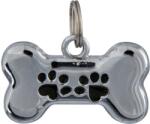 TRIXIE csont formájú fém címtartó (35 x 20 mm, Szürke/Fekete)