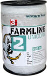 FarmLine Unicorn 2 villanypásztor vezeték (Hossz: 200 m | Szélesség: 20 mm | Vezetőszálak: 6 x 0, 16 mm Niro | Ellenállás: 7, 34 Ohm/m | Szakítószilárdság: 90 kg | Ajánlott kerítéshossz: 400 m | Fehér)