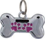 TRIXIE csont formájú fém címtartó (35 x 20 mm, Szürke/Rózsaszín)