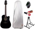Takamine GD30CE-12BLK Premium SET Black Chitară electro-acustică cu 12 corzi