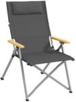 Art Scaun pliabil gradina, camping, pescuit, material Oxford, cu tetiera, buzunar, spatar reglabil, gri, 74x59.5x98 cm (AR218501)