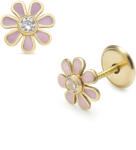 Lisa rózsaszín százszorszép gyerek fülbevaló - JTAG-0306 (JTAG-0306)