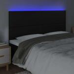 vidaXL LED-es Fejtámla - Műbőr - Fekete - 180x5x118/128cm (3122246)