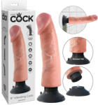 King Cock - вибратор с вендуза - 23 см - телесен цвят