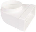 Dalap PVC átalakító idom 90° kerek csővezetékből szögletes csővezetékre Ø 125 mm / 204x60 mm (822)