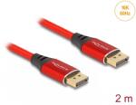 Delock Cablu Displayport 16K60Hz/8K120Hz/4K240Hz T-T 2m brodat Rosu, Delock 80632 (80632)