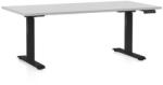 Rauman Állítható magasságú asztal OfficeTech C, 160 x 80 cm, fekete alap, világos szürke