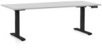 Rauman Állítható magasságú asztal OfficeTech C, 180 x 80 cm, fekete alap, világos szürke