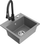 Mexen Milo, 1 kamrás gránit mosogató 435x410x171 mm és Elia mosogató csaptelep, szürke, 6505-71-670101-70 (6505-71-670101-70)