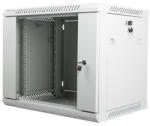 Lanberg 19" fali rack szekrény 9U/600X450 üvegajtó, lapraszerelt, szürke V2 (WF01-6409-10S)