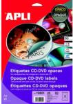 APLI Etikett, CD/DVD, A4, teljes lefedettségű, matt, APLI "Mega", 25lap/cs (10808/10601) - tonerpiac