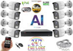 Monitorrs Security - AI IP Full Color kamerarendszer 8 kamerával 5 Mpix Wt - 6021K8