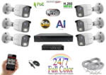  MS - AI IP Full Color kamerarendszer switchel 6 kamerával 5 Mpix Wt - 6021K6B