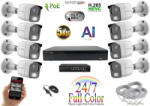  MS - AI IP Full Color kamerarendszer switchel 8 kamerával 5 Mpix Wt - 6021K8B