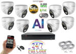 Monitorrs Security - AI IP Full Color Dóm kamerarendszer 8 kamerával 5 Mpix Wd - 6022K8