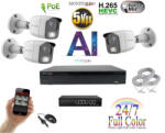  MS - AI IP Full Color kamerarendszer 3 kamerával switchel 5 Mpix Wt - 6021K3B