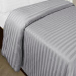 HomePuls Cearsaf de pilota 2 persoane Damasc Policoton dunga 1 cm, 180 x 220 cm, Gri Deschis
