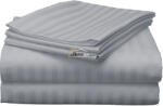 HomePuls Cearsaf de pat o persoana Damasc Policoton dunga 1 cm, 160 x 230 cm, Gri Deschis