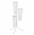 Art-Pol Fehér fém vágott virágtartó állvány 3 kaspóval 108, 5x44, 5x35, 5cm (107943)