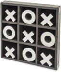 ART-POL Tic-Tac-Toe táblajáték fa-fém makett ezüst-fekete asztali dekoráció 4x25, 5x25, 5cm (120066) - perfectodekor