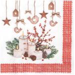 PAW Karácsonyi dekorszalvéta 3 rétegű papír "Ünnepi arany gömbök" 33x33 cm 20 lap/csomag