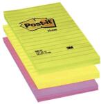 Post-it NOTES AUTOADEZIV POST-IT LINIAT 152X102 mm, culori neon