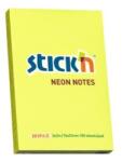 Hopax Notes autoadeziv 76 x 51 mm, 100 file, Stick"n - galben neon (HO-21132)