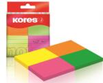 Kores Notes Adeziv 40 x 50 mm 4 Culori Neon x 50 File Kores (KO48450)