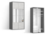 BRW Гардероб FLEX 120 / 66 / 240 см сив с огледало (27/120-66-240/gray-sibiu-lustro/flex/brw)