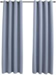  Draperii opace cu inele metalice, 2 buc. , gri, 140 x 175 cm (134426)