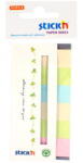 Stick'n Stick index hartie reciclata color 45 x 15 mm, 6 x 30 file/set, Stick"n - 6 culori pastel (HO-21597)