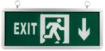 2R EXIT vészvilágító lámpatest 3W 2h kétoldalas fekete-zöld lefelé nyil (T050201468)