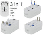 V-TAC 8704 УНИВЕРСАЛЕН ЕДИНИЧЕН АДАПТЕР С 2 usb ПОРТА, ДВОЕН БЛИСТЕР БЯЛ ЦВЯТ - 8704 (8704)