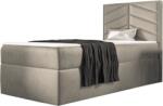 Miló Bútor St7 boxspring ágy, világosbézs, jobbos (90 cm) - mindigbutor