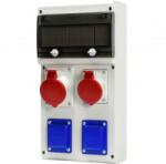 SCAME Építkezési kábelezett elosztószekrény IP44 8 modulos 2x5P 16A + 2xSchuko