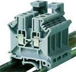 Tracon Electric Fázisvezető ipari sorozatkapocs, csavaros, sínre, szürke 0, 2-6mm2, 800VAC, 57A (TSKA6)