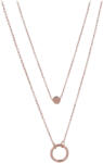 Troli Kettős nyaklánc rózsaszín aranyozott acél körmedállal
