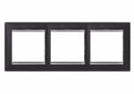 Legrand Valena fekete / ezüst, 3-as vízszintes keret, LEG770393 (770393)