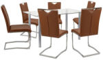 Leziter Nikol 6+1 étkező garnitúra barna (LUA140W_MDC-144-Brown_6) - homelux