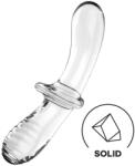 Satisfyer Dildo Dublu Double Crystal, Sticla Borosilicata, Transparent, 19 cm Dildo