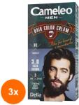Cameleo Set 3 x Vopsea pentru Par, Barba, Mustata Barbati Cameleo, 3 Dark Brown, 30 ml