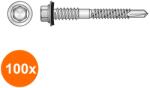 Index Set 100 x Surub Capacitate Mare Panouri Sandwich Saiba 16 mm Otel Zincat 5.5/6.3X75 (COR-100XX40066375S)