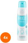 Breeze Set 4 x Deodorant Spray Breeze, Neutro, fara Alcool, 150 ml
