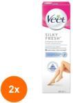 Veet Set 2 x Crema Depilatoare Veet Silky Fresh pentru Piele Sensibila, 100 ml (2xMAGT1005254TS)
