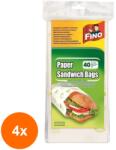 Fino Set 4 x 40 Pungi pentru Sandwich Fino, din Hartie, 6 x 25 cm (ROC-4xSAFINO00016)