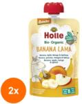 Holle Baby Set 2 x Piure de Banane, Mere, Mango si Caise Eco, Banana Lama, Holle Baby, 100 g