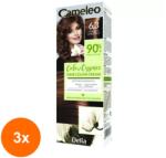 Cameleo Set 3 x Vopsea de Par Cameleo Color Essence 6.3 Golden Chestnut, 75 g