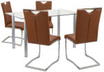 Leziter Nikol 4+1 étkező garnitúra barna (LUA140W_MDC-144-Brown_4) - geminiduo